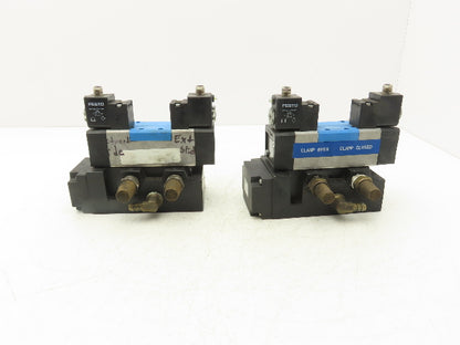 Festo Festo MDH-5/3E-D-2-M12-C Pneumatic Solenoid Valve 5/3 Sub-Base Lot of 2