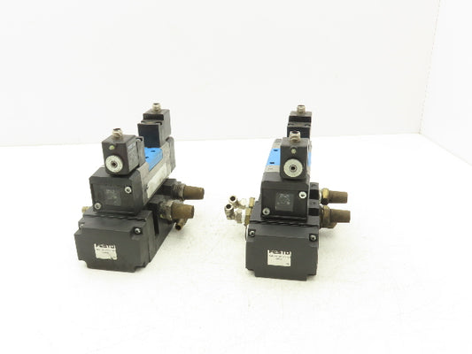 Festo Festo MDH-5/3E-D-2-M12-C Pneumatic Solenoid Valve 5/3 Sub-Base Lot of 2