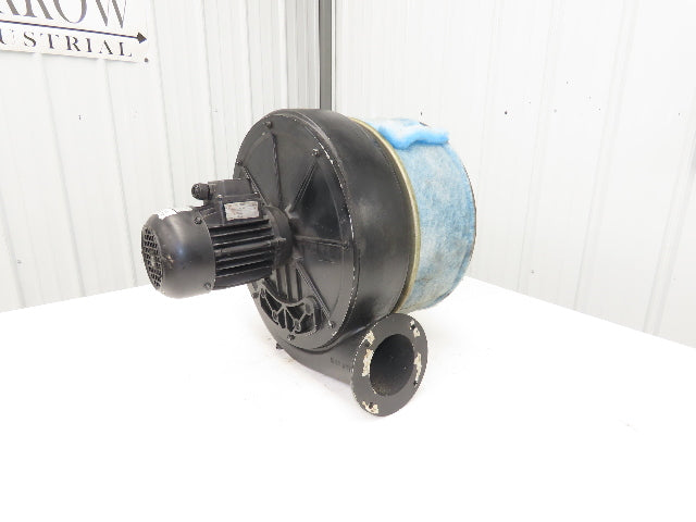 Elektror RD4 Backward Curve Blower 15"Fan 500 CFM .55kw 230/460V 3PH 4" Outlet
