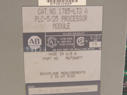 Allen Bradley 1785-LT2 PLC-5/25 Processor Module Ser A 96736877
