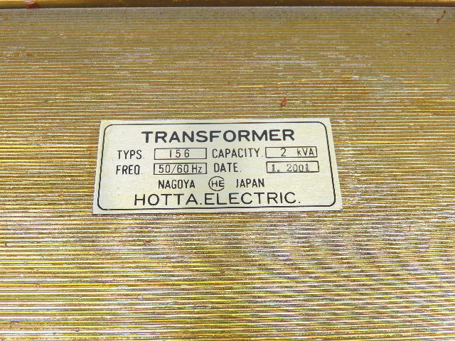 Hotta 156 Electric Power Control Transformer 2kva Primary 220V Secondary 115V
