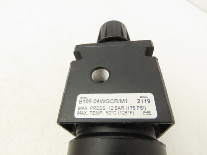 Parker B105-04WGCR/M1 Pneumatic Air Pressure Filter Regulator 1/2" NPT 175 PSI