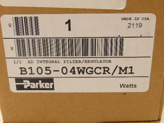 Parker B105-04WGCR/M1 Pneumatic Air Pressure Filter Regulator 1/2" NPT 175 PSI