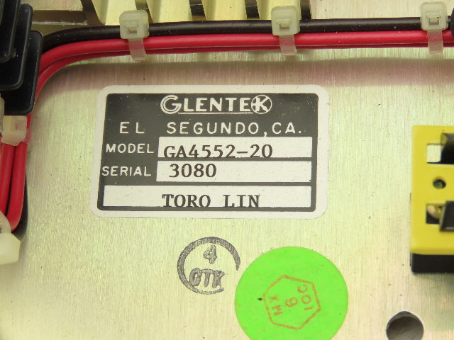 Glentek GA4552-20 Servo Amplifier Control Unit 29VAC 15A 60Hz P/N22000060