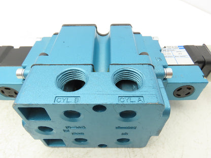 MAC 6542B-241-PM-610JC Pneumatic Valve 3 Pos 4-Way Open Center 1/2" NPT Base