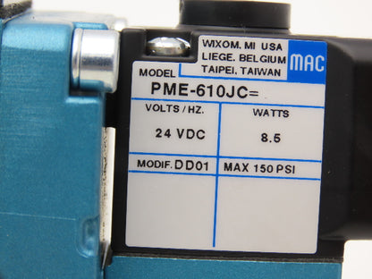 MAC 6542B-241-PM-610JC Pneumatic Valve 3 Pos 4-Way Open Center 1/2" NPT Base
