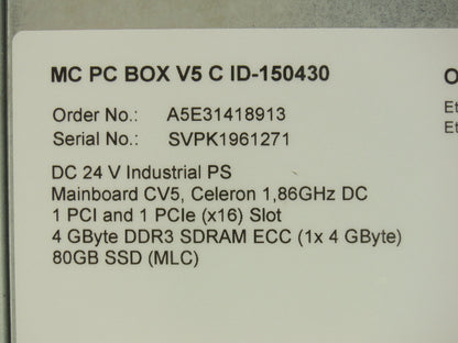 Siemens 6FC5210-0DF52-3AA0 Sinumerik PCU 50.5-C 1.86GHz 4GB Win7 Pro EmbSys