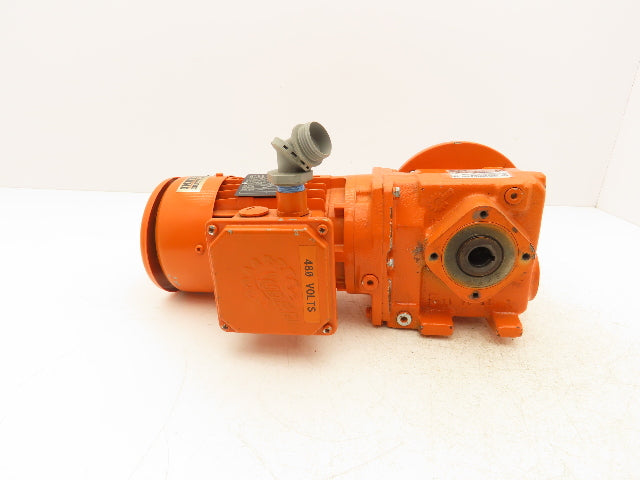 Nord SK63L/4 CUS Gearmotor 128.7 Ratio 13rpm 230/460V 3PH 3/4"Hollow Shaft