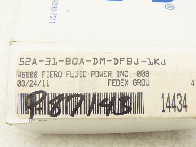 MAC 52A-31-BOA-DM-DFBJ-1KJ Pneumatic Air Valve 1/4" NPT 3/2-Way NO 24V 120 PSI