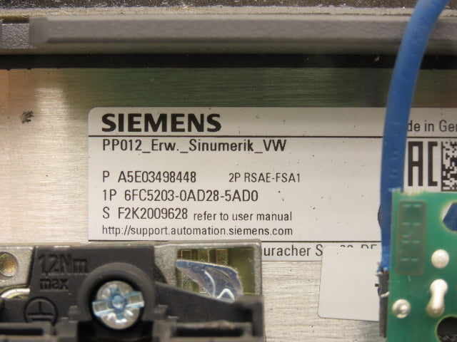 Siemens 6FC5203-0AD28-5AD0 Machine Control Panel Keypad W/EKS-A-IUXA-G01-ST01/04