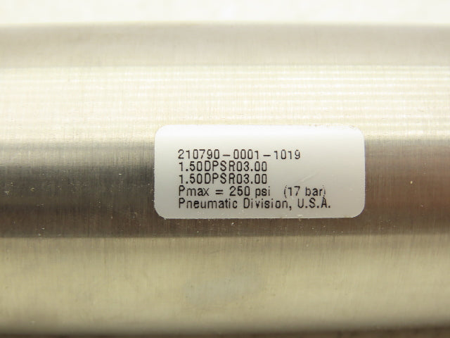 Parker 210790-0001-1019 Pneumatic Air Cylinder 1-1/2" Bore x 3" Stroke 250 PSI