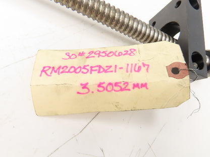 Thomson RM2005FDZ1-1167 Ball Screw 20mm Dia 5mm Pitch 1167mm L  w/Bearing Blocks