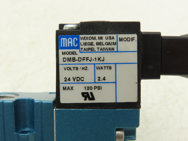 MAC 411A-BOA-DM-DFFJ-1KJ Pneumatic Air Valve 1/4" NPT 5/2-Way NO 24V 20-120 PSI