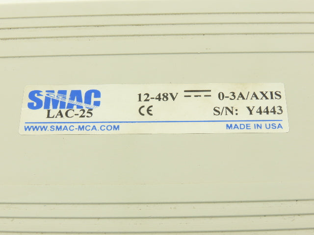 SMAC LAC-25 Ethernet/IP 0-3 Axis Servo Motor Drive 12-48VDC V1.56