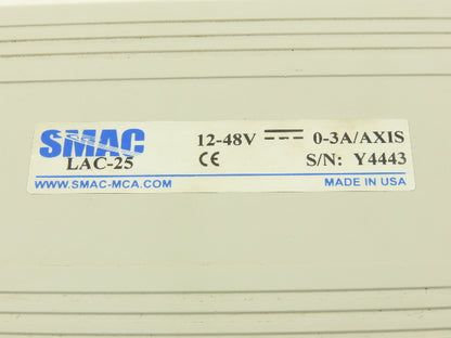 SMAC LAC-25 Ethernet/IP 0-3 Axis Servo Motor Drive 12-48VDC V1.56