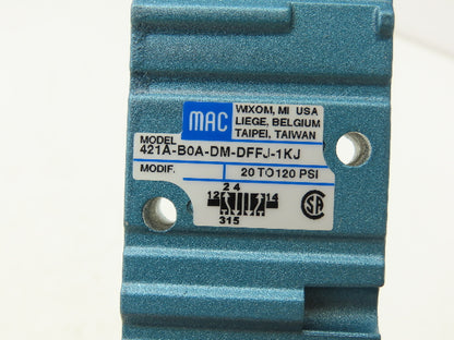 MAC 421A-BOA-DM-DFFJ-1KJ Pneumatic Air Valve 1/4"NPT 4-Way 5/2 NO 24V 20-120 PSI