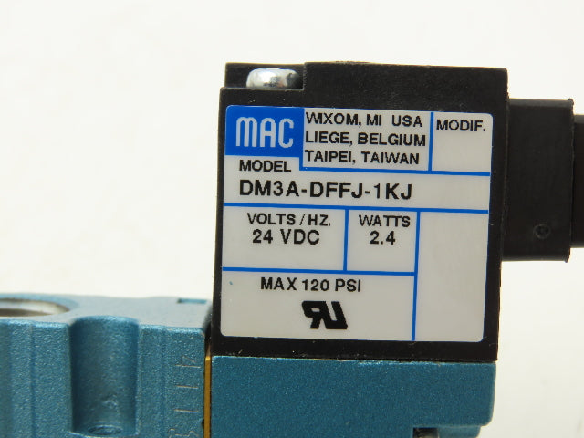 MAC 421A-BOA-DM-DFFJ-1KJ Pneumatic Air Valve 1/4"NPT 4-Way 5/2 NO 24V 20-120 PSI