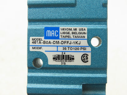 MAC 461A-BOA-DM-DFFJ-1KJ Pneumatic Air Valve 1/4"NPT 5/3 NO 24V 35-120 PSI
