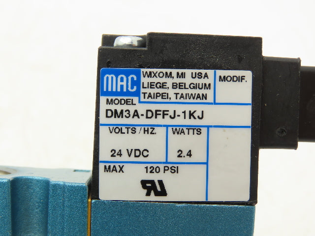 MAC 461A-BOA-DM-DFFJ-1KJ Pneumatic Air Valve 1/4"NPT 5/3 NO 24V 35-120 PSI