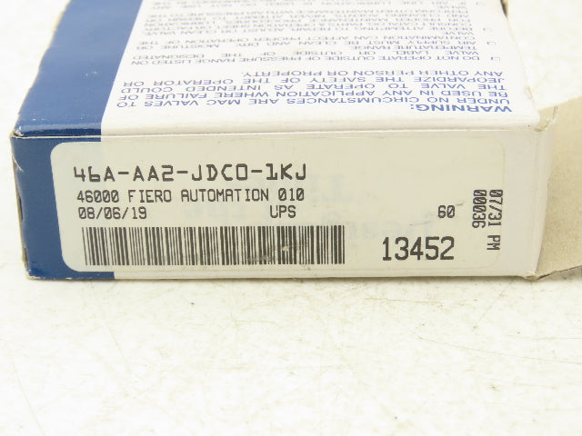 MAC 46A-AA2-JDCO-1KJ Pneumatic Air Valve 1/8" NPT 4-Way/2-Pos  24V 120 PSI