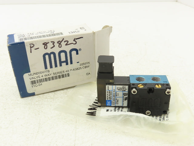 MAC 46A-AA2-JDCO-1KJ Pneumatic Air Valve 1/8" NPT 4-Way/2-Pos  24V 120 PSI