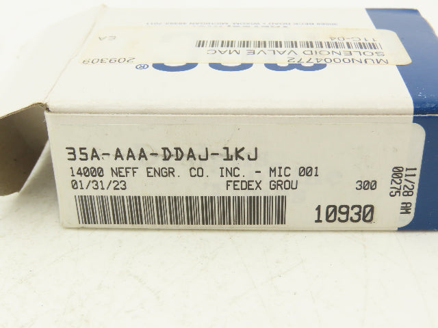 MAC 35A-AAA-DDAJ-1KJ Pneumatic Air Valve 1/8" NPT 3-Way/2-Pos 24V 120 PSI