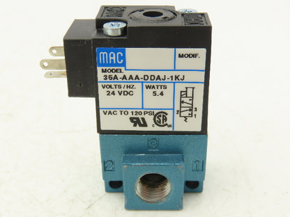 MAC 35A-AAA-DDAJ-1KJ Pneumatic Air Valve 1/8" NPT 3-Way/2-Pos 24V 120 PSI