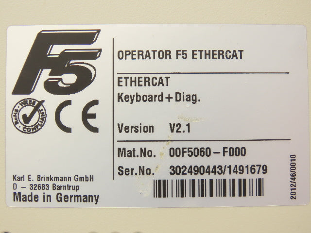 KEB 00F5060-F000 Combivert EtherCAT Operator Control Panel / Interface Module