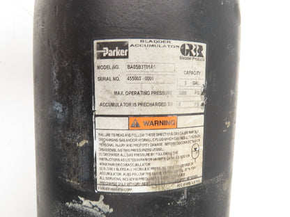 Parker BA05B3T01A1 Hydraulic Bladder Accumulator 5 Gallon 3000 PSI