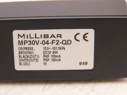 Millibar MP30V-04-F2-QD Programmable Vacuum Switch 10.0-101.3kPa 12-24VDC PNP