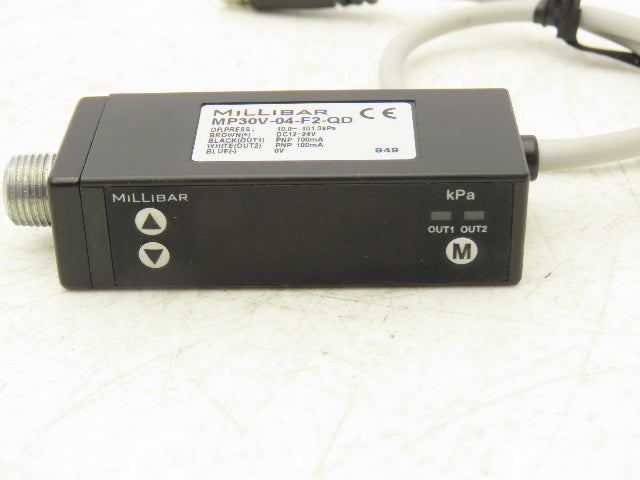 Millibar MP30V-04-F2-QD Programmable Vacuum Switch 10.0-101.3kPa 12-24VDC PNP