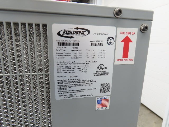 Kooltronic K3NA4C18DP53L Enclosure Cooling Air Conditioner AC 18000 BTU 480V 3PH