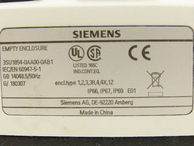 Siemens 3SU1854-0AA00-0AB1 4 Station Electrical Enclosure Pendant 22mm