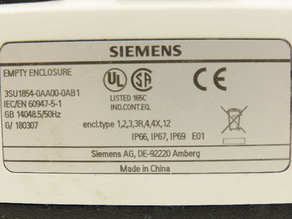 Siemens 3SU1854-0AA00-0AB1 4 Station Electrical Enclosure Pendant 22mm