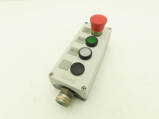 Siemens 3SU1854-0AA00-0AB1 4 Station Electrical Enclosure Pendant 22mm