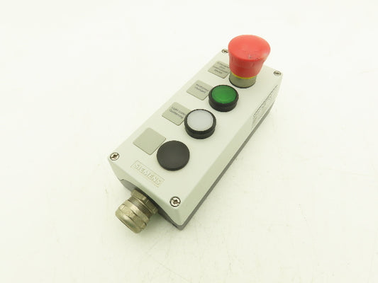 Siemens 3SU1854-0AA00-0AB1 4 Station Electrical Enclosure Pendant 22mm