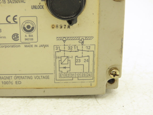 Omron D4BL-2CRA Safety Door Interlock Switch Electromagnetic 24VDC