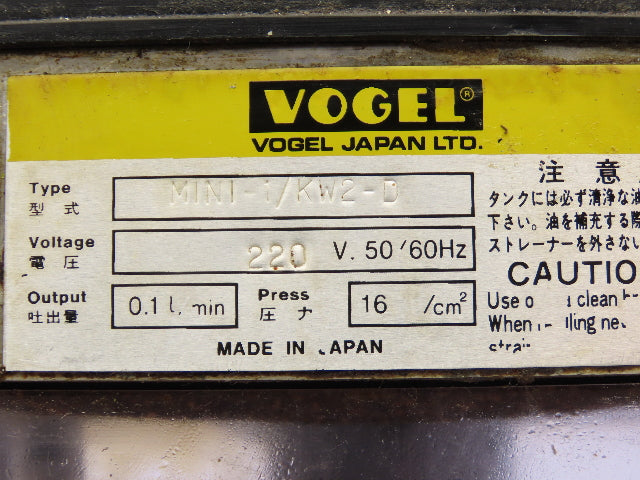 Vogel MINI-1/KW2-D Automatic Oil Lubricator Pump 1.6 Liter Tank  0.1L/min 220V