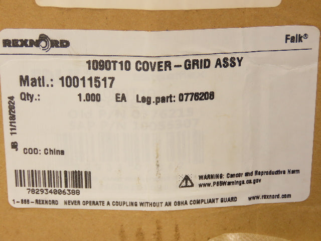 Rexnord 10011517 Grid-Falk Coupling Grid and 1090T10 Cover Assembly Kit READ