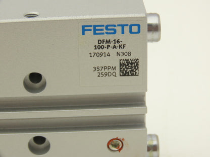 Festo DFM-16-100-P-A-KF Pneumatic Guided Drive Cylinder 16mm Bore 100mm Stroke