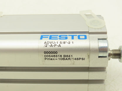 Festo ADVU-1 5/8"-2 1/2"-A-P-A Pneumatic Cylinder 1-5/8"Bore 2-1/2"Stroke 145PSI