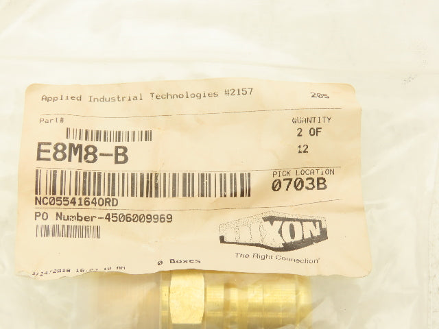 Dixon E8M8-B Hydraulic Quick Coupler Straight Through Male 1" Body Lot of 5