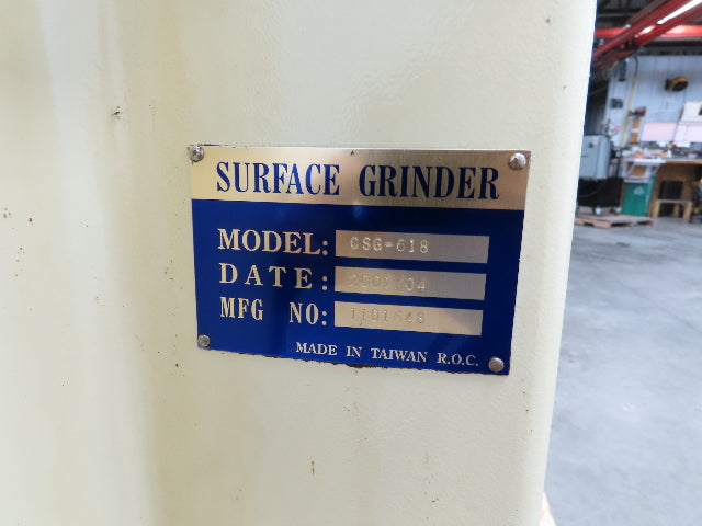 Clausing CSG-618 Equiptop Surface Grinder Manual Feed 6x18" Magnetic Chuck 3Ph