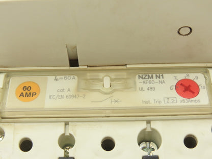 Eaton NZMN1-AF60-NA Circuit Breaker Disconnect 600V 125A NZM1 Frame