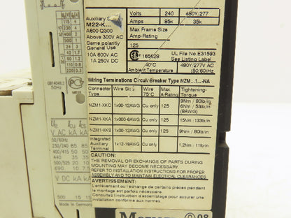 Eaton NZMN1-AF60-NA Circuit Breaker Disconnect 600V 125A NZM1 Frame