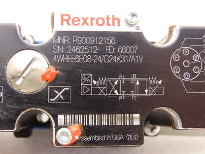 Rexroth 4WREE6E08-24/G24K31/A1V Proportional Directional Spool Valve 24VDC