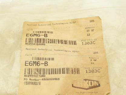 Dixon E6-B1 Hydraulic Quick Disconnect Straight Through Male 3/4" Body Lot of 7