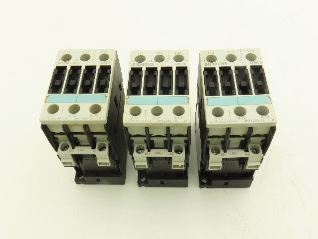 Siemens 3RT1025-1BB40 Motor Starter Contactor 24V Coil 15Hp 600V Lot of 3