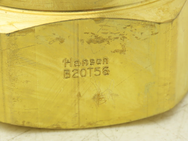 Hansen B20T56 Quick Disconnect Coupling 2-1/2" Straight Through Plug 2-1/2" NPTF