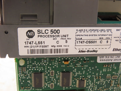 Allen Bradley 1747-L551 SLC 500 SLC 5/05 CPU Processor Controller Ser C Rev 5